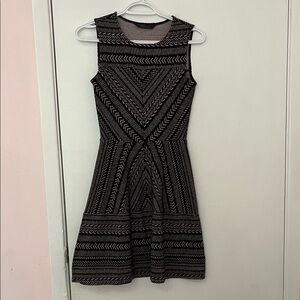 Elegant Black and Pink Patterned Dress